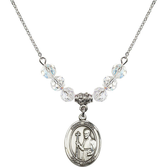 Sterling Silver Saint Regis Birthstone Necklace with Crystal Beads - 8380