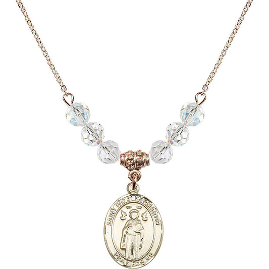 14kt Gold Filled Saint Ivo of Kelmartin Birthstone Necklace with Crystal Beads - 8384