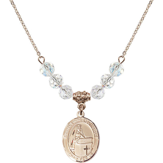 14kt Gold Filled Blessed Emilee Doultremont Birthstone Necklace with Crystal Beads - 8390