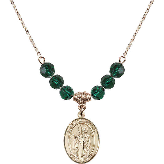 14kt Gold Filled Saint Wolfgang Birthstone Necklace with Emerald Beads - 8323