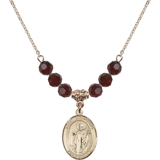 14kt Gold Filled Saint Wolfgang Birthstone Necklace with Garnet Beads - 8323