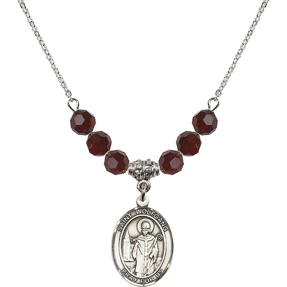 Sterling Silver Saint Wolfgang Birthstone Necklace with Garnet Beads - 8323
