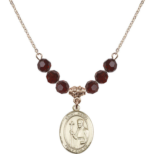 14kt Gold Filled Saint Regis Birthstone Necklace with Garnet Beads - 8380