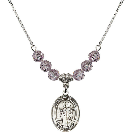 Sterling Silver Saint Wolfgang Birthstone Necklace with Light Amethyst Beads - 8323