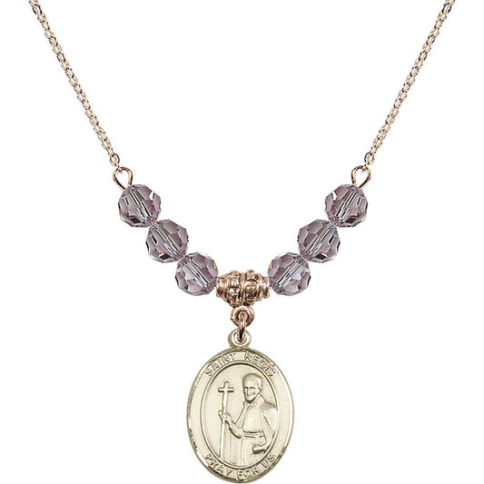 14kt Gold Filled Saint Regis Birthstone Necklace with Light Amethyst Beads - 8380