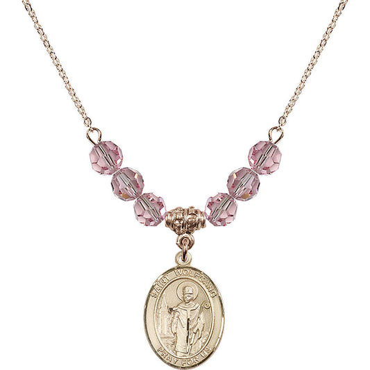 14kt Gold Filled Saint Wolfgang Birthstone Necklace with Light Rose Beads - 8323