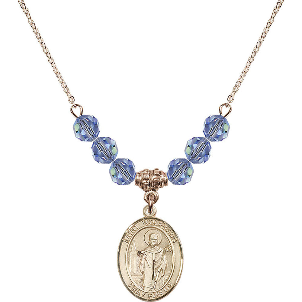 14kt Gold Filled Saint Wolfgang Birthstone Necklace with Light Sapphire Beads - 8323