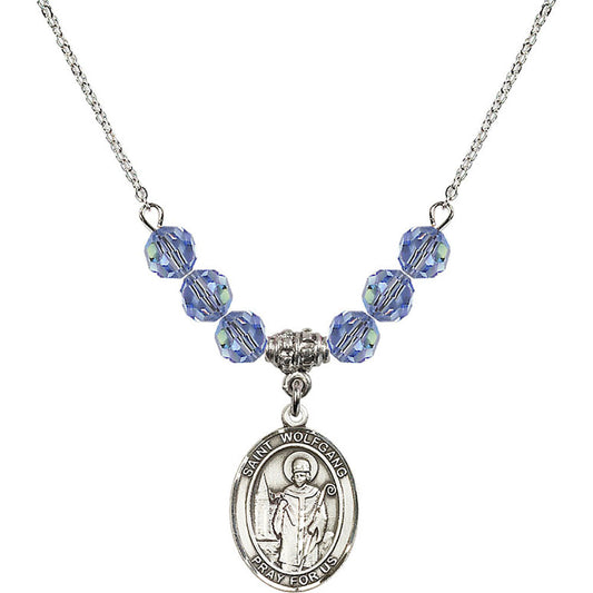 Sterling Silver Saint Wolfgang Birthstone Necklace with Light Sapphire Beads - 8323
