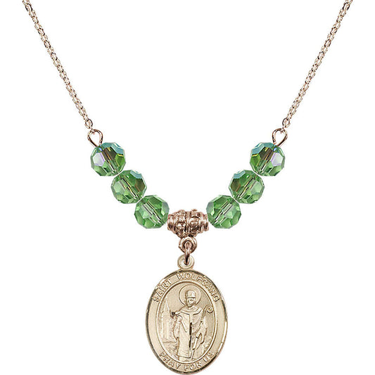 14kt Gold Filled Saint Wolfgang Birthstone Necklace with Peridot Beads - 8323