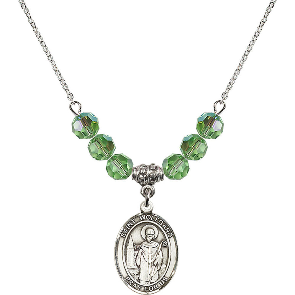 Sterling Silver Saint Wolfgang Birthstone Necklace with Peridot Beads - 8323