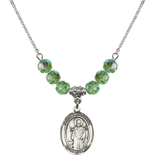 Sterling Silver Saint Wolfgang Birthstone Necklace with Peridot Beads - 8323