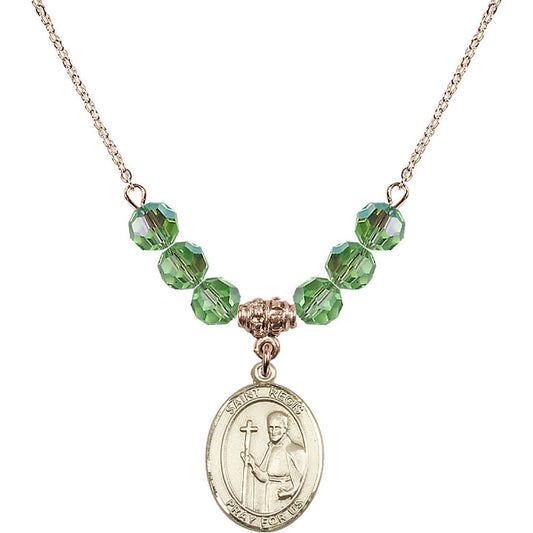 14kt Gold Filled Saint Regis Birthstone Necklace with Peridot Beads - 8380