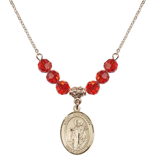 14kt Gold Filled Saint Wolfgang Birthstone Necklace with Ruby Beads - 8323