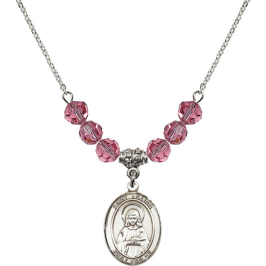 Sterling Silver Saint Lillian Birthstone Necklace with Rose Beads - 8226