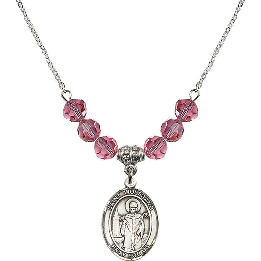 Sterling Silver Saint Wolfgang Birthstone Necklace with Rose Beads - 8323