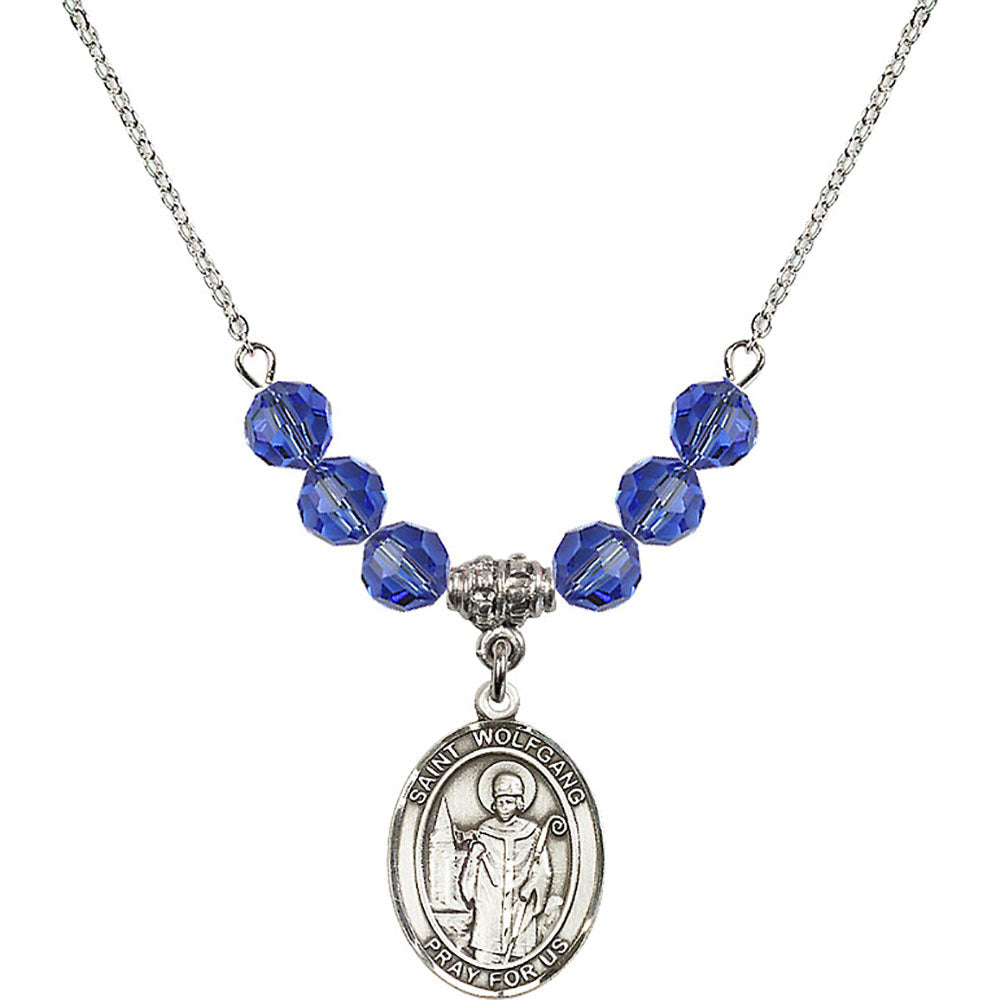 Sterling Silver Saint Wolfgang Birthstone Necklace with Sapphire Beads - 8323