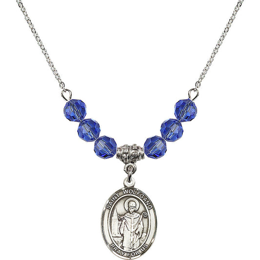 Sterling Silver Saint Wolfgang Birthstone Necklace with Sapphire Beads - 8323
