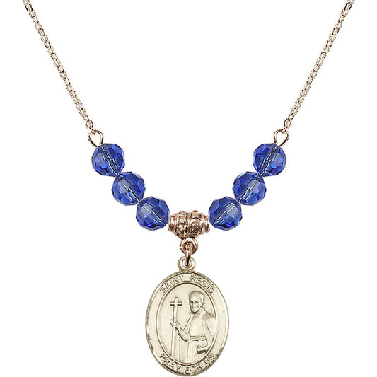 14kt Gold Filled Saint Regis Birthstone Necklace with Sapphire Beads - 8380