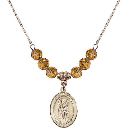 14kt Gold Filled Saint Ronan Birthstone Necklace with Topaz Beads - 8315