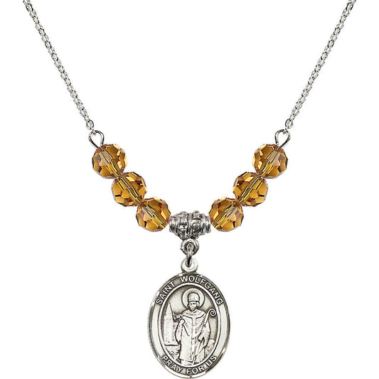 Sterling Silver Saint Wolfgang Birthstone Necklace with Topaz Beads - 8323