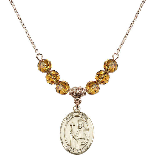 14kt Gold Filled Saint Regis Birthstone Necklace with Topaz Beads - 8380