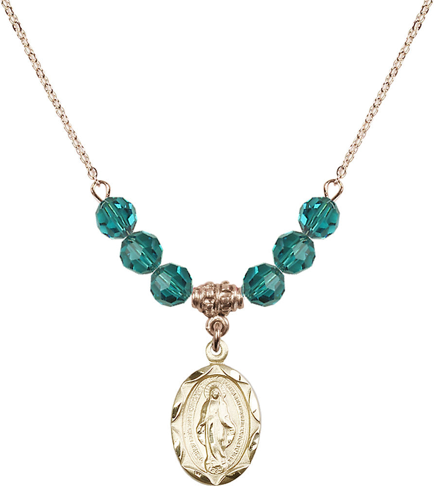 14kt Gold Filled Miraculous Birthstone Necklace with Zircon Beads - 0612