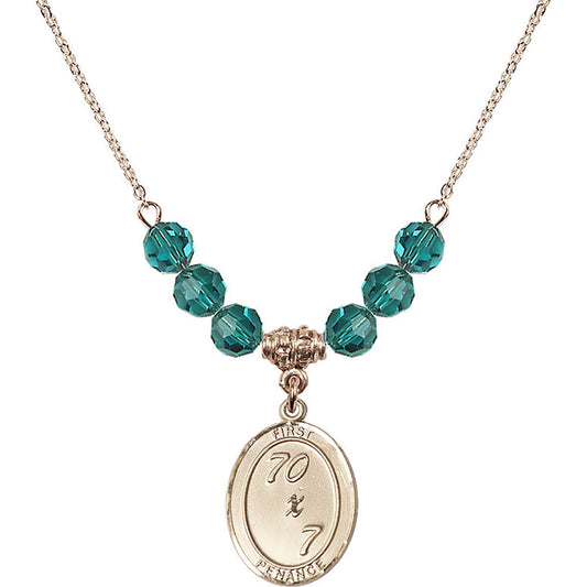 14kt Gold Filled First Penance Birthstone Necklace with Zircon Beads - 0867