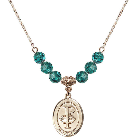 14kt Gold Filled Matrimony Birthstone Necklace with Zircon Beads - 0869