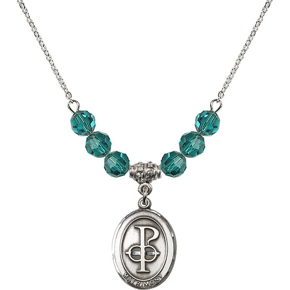 Sterling Silver Matrimony Birthstone Necklace with Zircon Beads - 0869