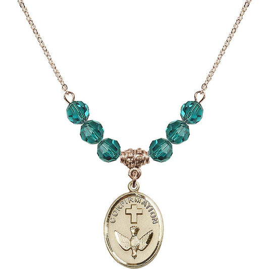 14kt Gold Filled Confirmation Birthstone Necklace with Zircon Beads - 0873