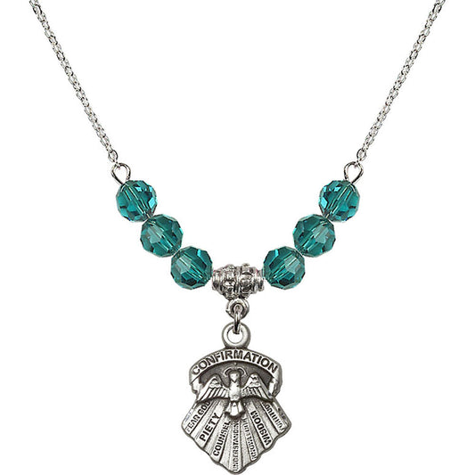 Sterling Silver Seven Gifts Birthstone Necklace with Zircon Beads - 0886