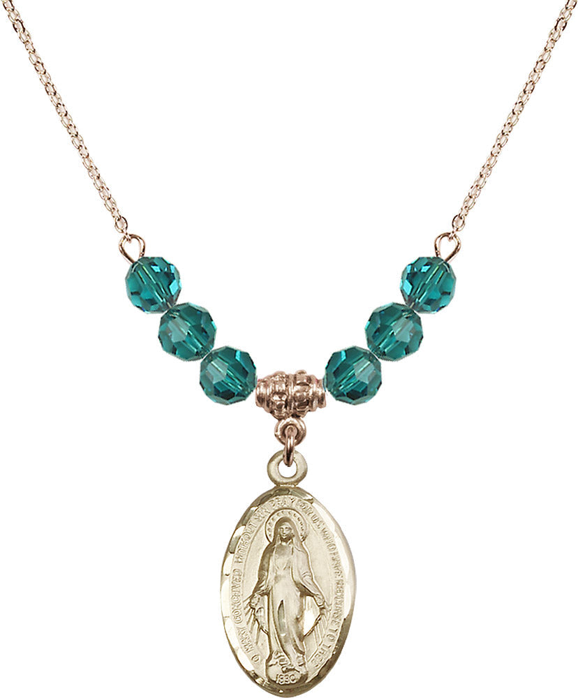 14kt Gold Filled Miraculous Birthstone Necklace with Zircon Beads - 1615
