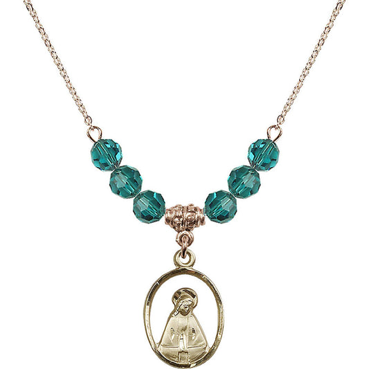 14kt Gold Filled Madonna Birthstone Necklace with Zircon Beads - 1626