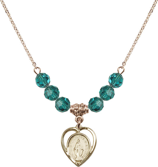 14kt Gold Filled Miraculous Birthstone Necklace with Zircon Beads - 4125