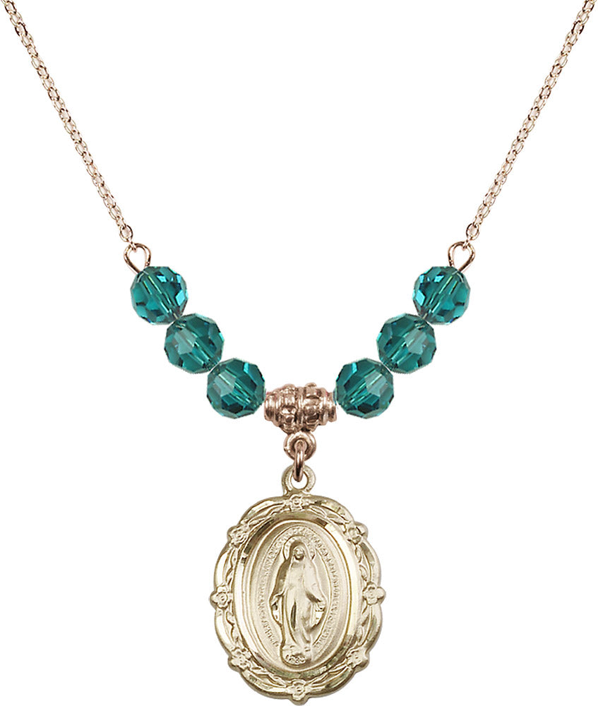 14kt Gold Filled Miraculous Birthstone Necklace with Zircon Beads - 4146