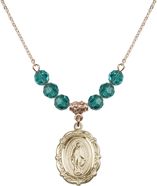 14kt Gold Filled Miraculous Birthstone Necklace with Zircon Beads - 4146
