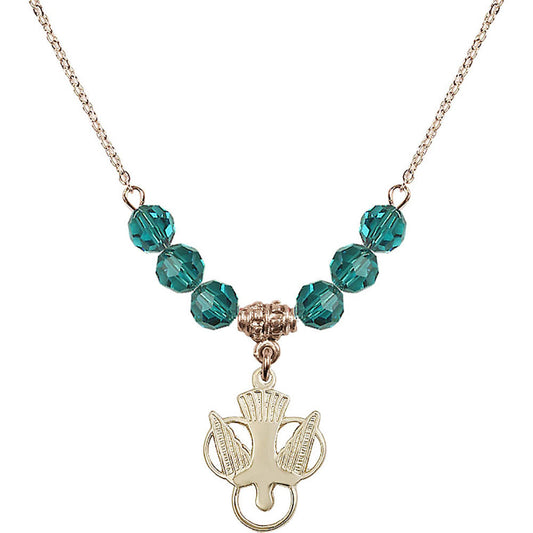 14kt Gold Filled Holy Spirit Birthstone Necklace with Zircon Beads - 5430