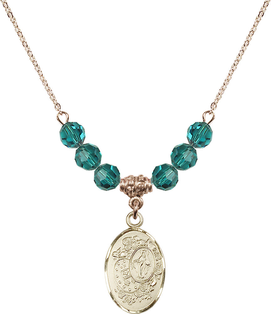 14kt Gold Filled Miraculous Birthstone Necklace with Zircon Beads - 5682
