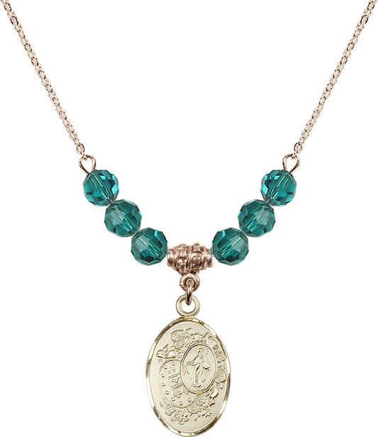 14kt Gold Filled Miraculous Birthstone Necklace with Zircon Beads - 5682