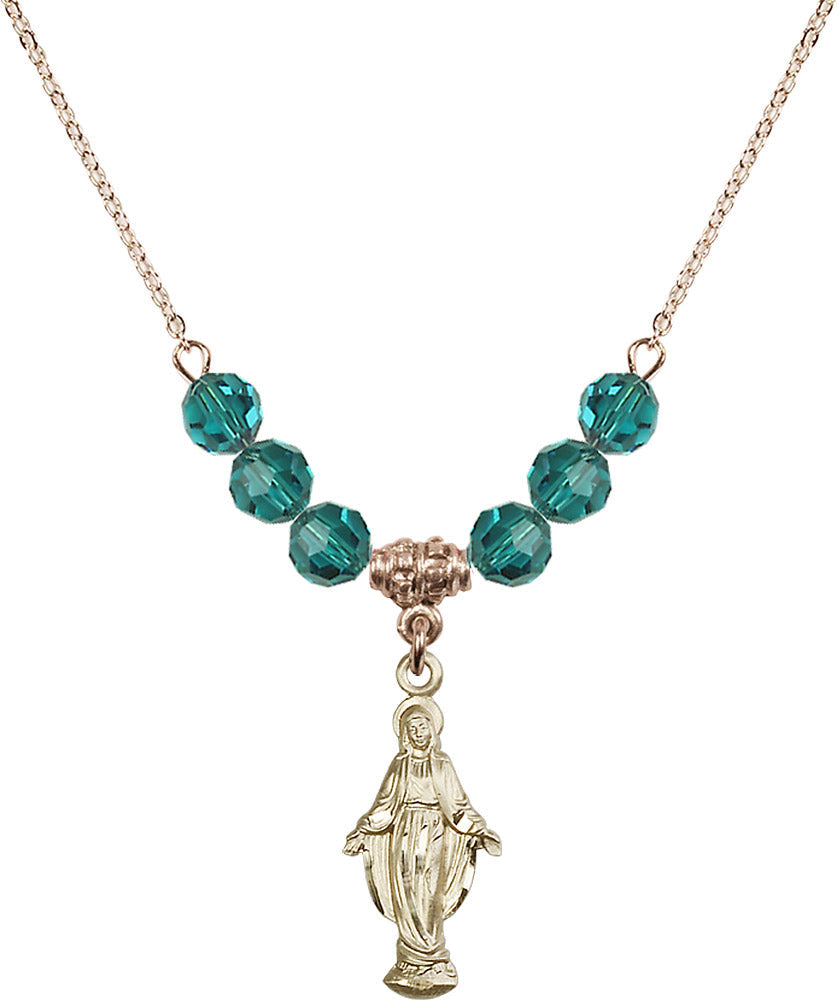 14kt Gold Filled Miraculous Birthstone Necklace with Zircon Beads - 5900