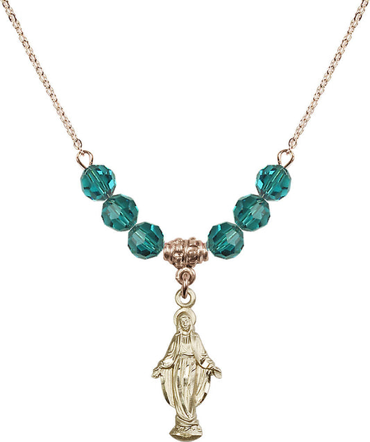 14kt Gold Filled Miraculous Birthstone Necklace with Zircon Beads - 5900