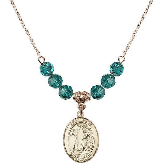 14kt Gold Filled Saint Elmo Birthstone Necklace with Zircon Beads - 8031