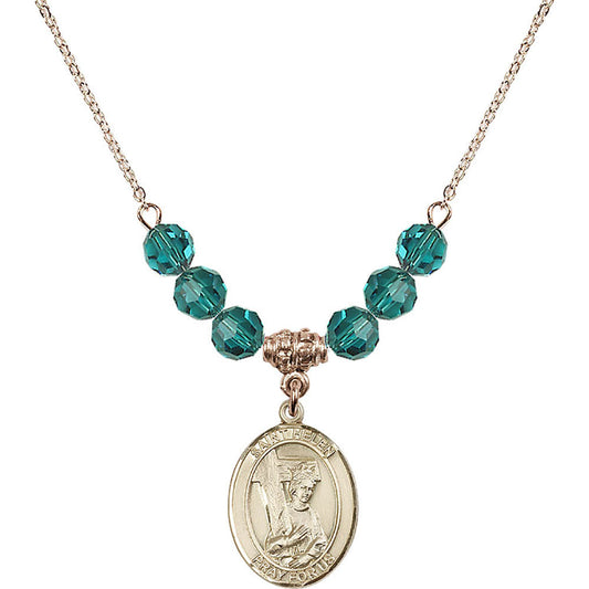 14kt Gold Filled Saint Helen Birthstone Necklace with Zircon Beads - 8043