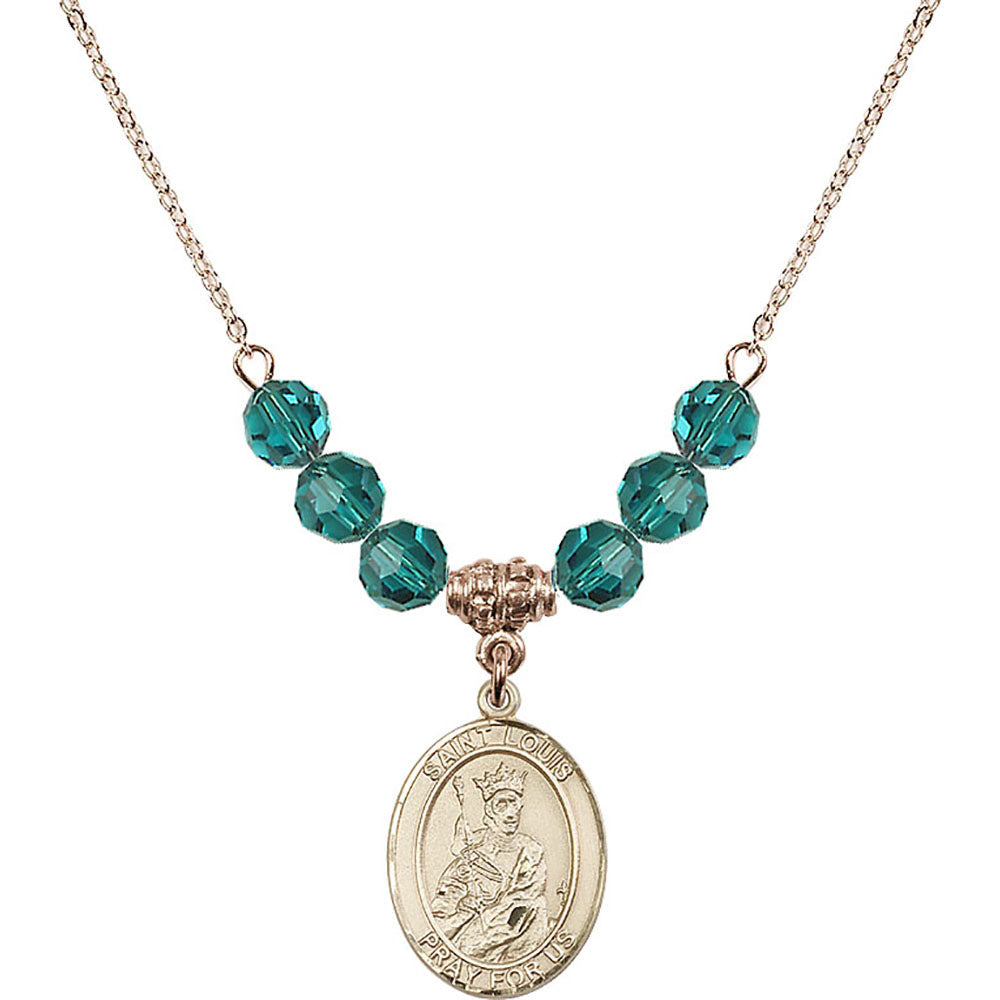 14kt Gold Filled Saint Louis Birthstone Necklace with Zircon Beads - 8081