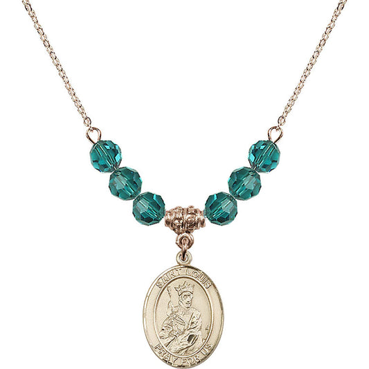 14kt Gold Filled Saint Louis Birthstone Necklace with Zircon Beads - 8081