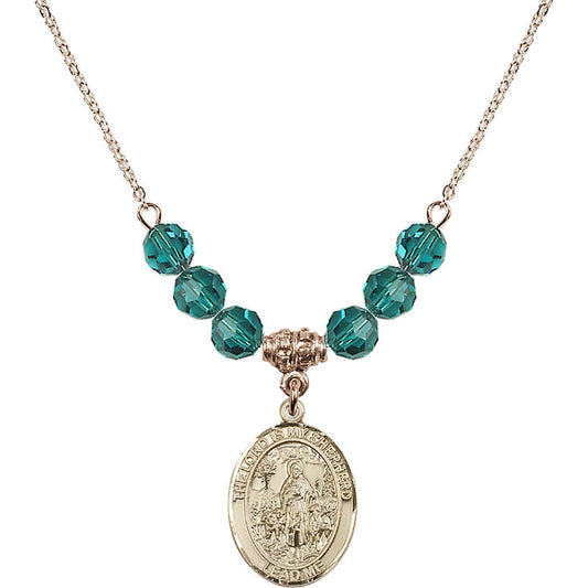 14kt Gold Filled Lord Is My Shepherd Birthstone Necklace with Zircon Beads - 8119