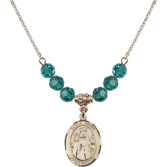14kt Gold Filled Maria Stein Birthstone Necklace with Zircon Beads - 8133