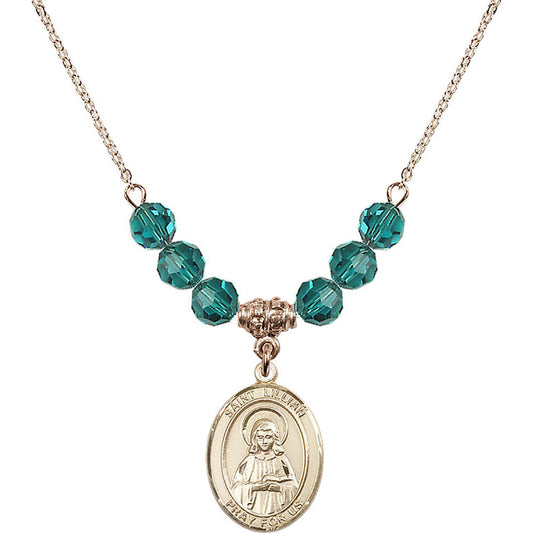 14kt Gold Filled Saint Lillian Birthstone Necklace with Zircon Beads - 8226