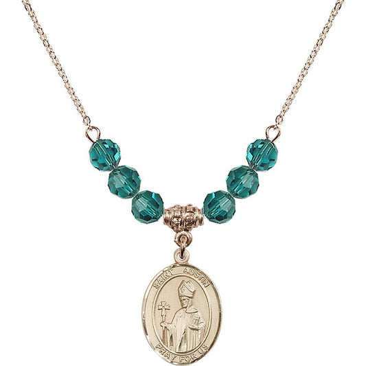 14kt Gold Filled Saint Austin Birthstone Necklace with Zircon Beads - 8256