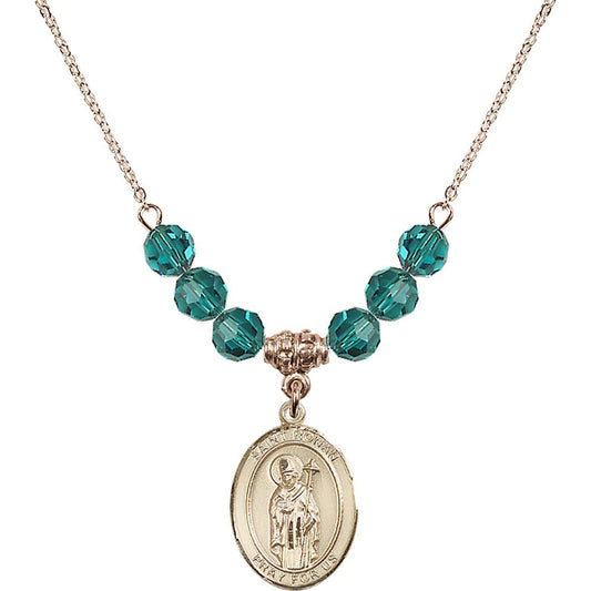 14kt Gold Filled Saint Ronan Birthstone Necklace with Zircon Beads - 8315